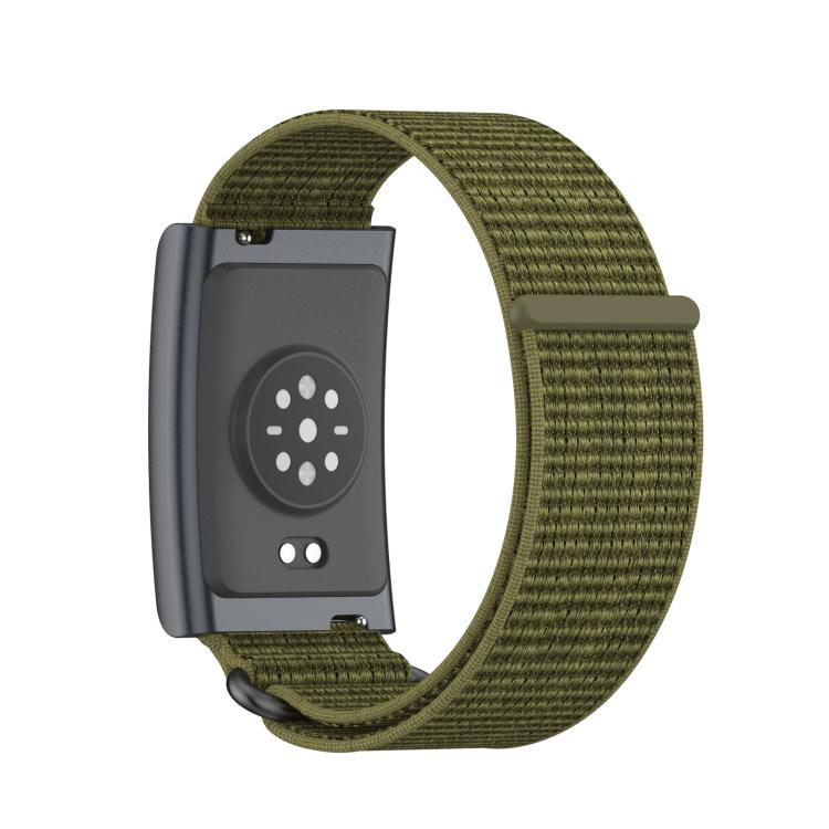 For Amazfit Helio Strap Metal Ring Two Sections Nylon Hook and Loop Fastener Watch Band