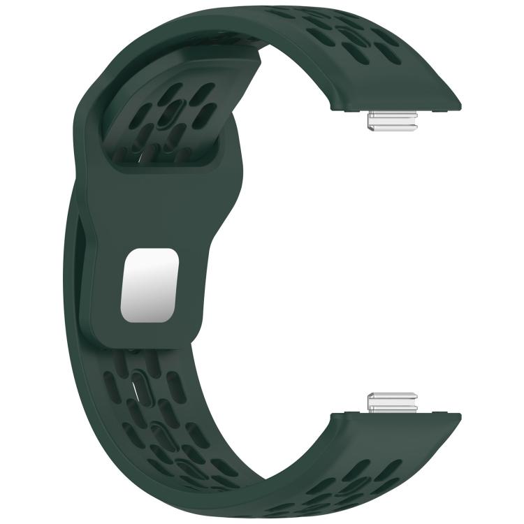 For Huawei Watch Fit4 / Fit4 Pro / Fit3 Mesh Silver Reverse Steel Buckle Silicone Watch Band