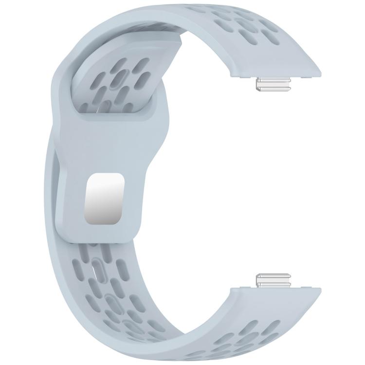 For Huawei Watch Fit4 / Fit4 Pro / Fit3 Mesh Silver Reverse Steel Buckle Silicone Watch Band