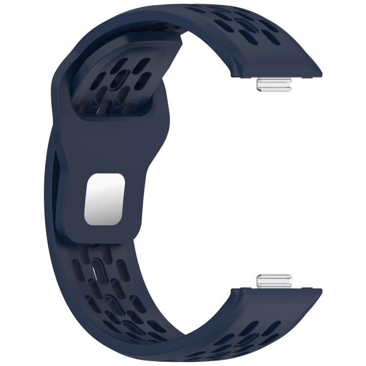For Huawei Watch Fit4 / Fit4 Pro / Fit3 Mesh Silver Reverse Steel Buckle Silicone Watch Band