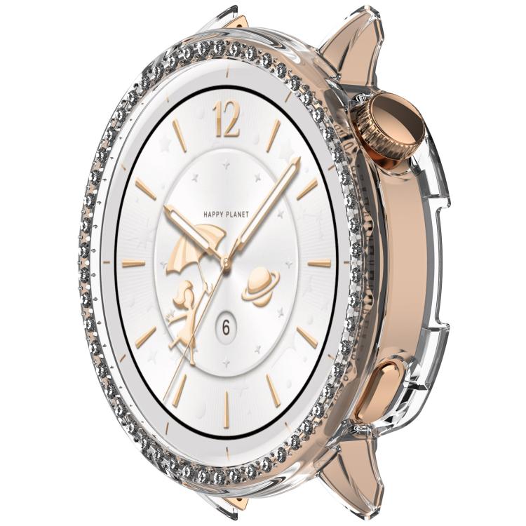 For OnePlus Watch 3 43mm Single Row Diamond Half Coverage Hollow PC Watch Protective Cover