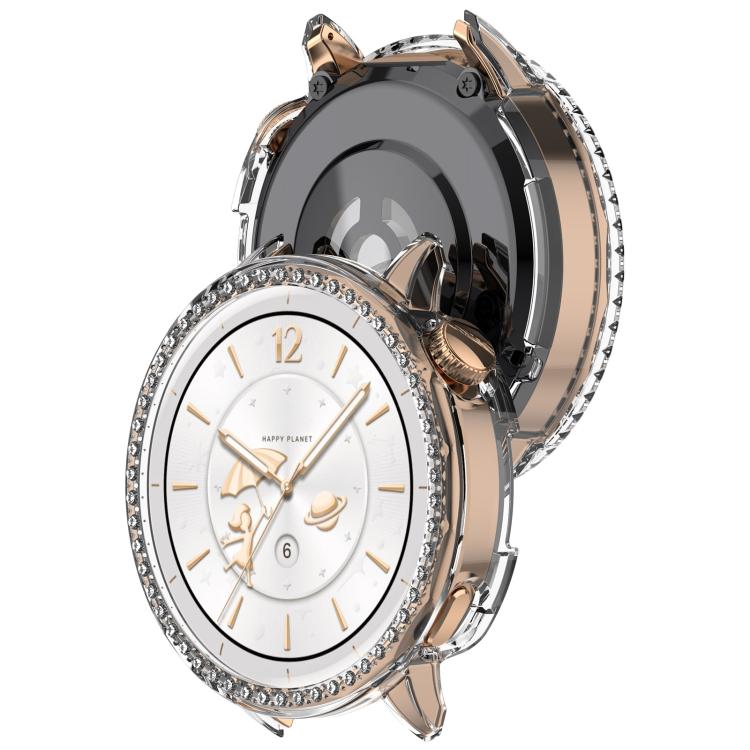 For OnePlus Watch 3 43mm Single Row Diamond Half Coverage Hollow PC Watch Protective Cover