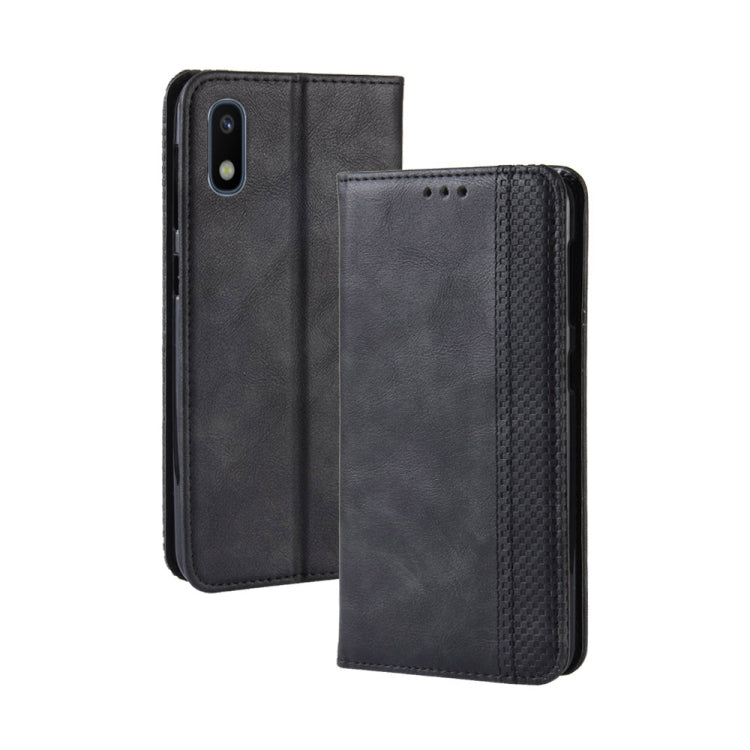 Magnetic Buckle Retro Crazy Horse Texture Horizontal Flip Leather Case for Galaxy A10e , with Holder & Card Slots & Photo Frame