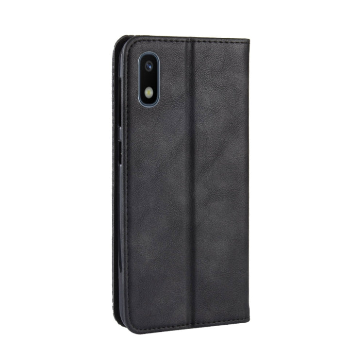 Magnetic Buckle Retro Crazy Horse Texture Horizontal Flip Leather Case for Galaxy A10e , with Holder & Card Slots & Photo Frame