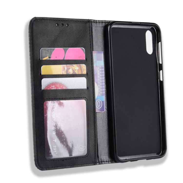 Magnetic Buckle Retro Crazy Horse Texture Horizontal Flip Leather Case for Galaxy A10e , with Holder & Card Slots & Photo Frame