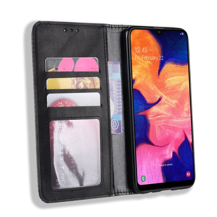 Magnetic Buckle Retro Crazy Horse Texture Horizontal Flip Leather Case for Galaxy A10e , with Holder & Card Slots & Photo Frame