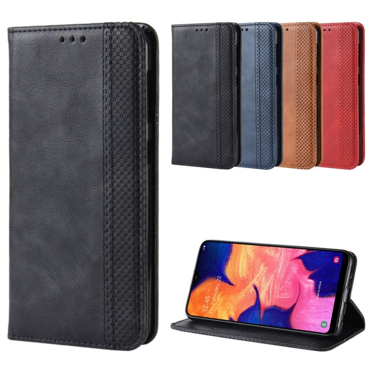 Magnetic Buckle Retro Crazy Horse Texture Horizontal Flip Leather Case for Galaxy A10e , with Holder & Card Slots & Photo Frame