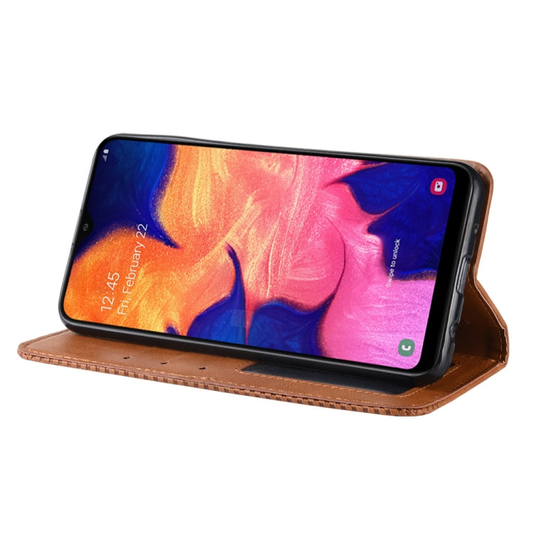 Magnetic Buckle Retro Crazy Horse Texture Horizontal Flip Leather Case for Galaxy A10e , with Holder & Card Slots & Photo Frame