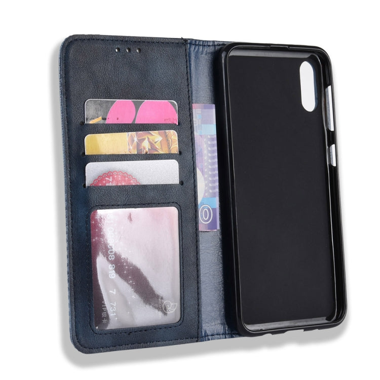 Magnetic Buckle Retro Crazy Horse Texture Horizontal Flip Leather Case for Galaxy A10e , with Holder & Card Slots & Photo Frame