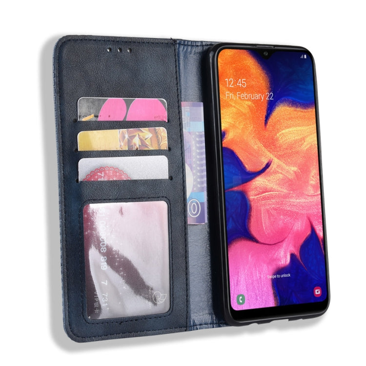 Magnetic Buckle Retro Crazy Horse Texture Horizontal Flip Leather Case for Galaxy A10e , with Holder & Card Slots & Photo Frame