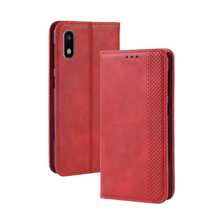 Magnetic Buckle Retro Crazy Horse Texture Horizontal Flip Leather Case for Galaxy A10e , with Holder & Card Slots & Photo Frame