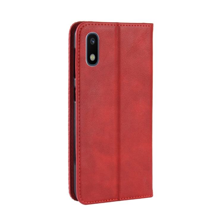 Magnetic Buckle Retro Crazy Horse Texture Horizontal Flip Leather Case for Galaxy A10e , with Holder & Card Slots & Photo Frame