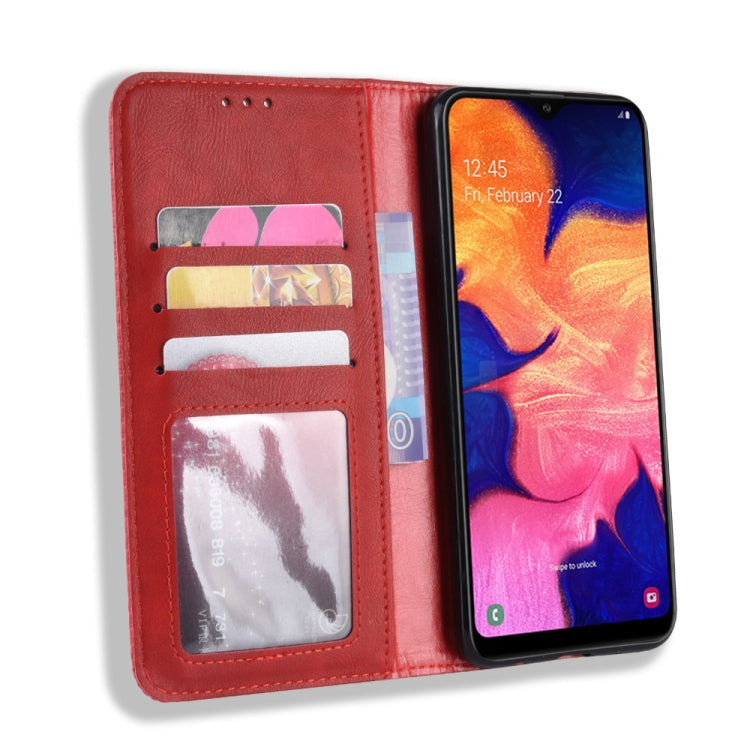 Magnetic Buckle Retro Crazy Horse Texture Horizontal Flip Leather Case for Galaxy A10e , with Holder & Card Slots & Photo Frame