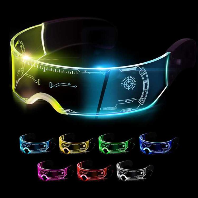 LED Visor Glasses Riding glasses Light up Glasses Futuristic Glasses  Modes Honeycomb Neon Luminous Glasses Men Women Adults Rave Cosplay Bar Mardi Gras Party 7 Styles