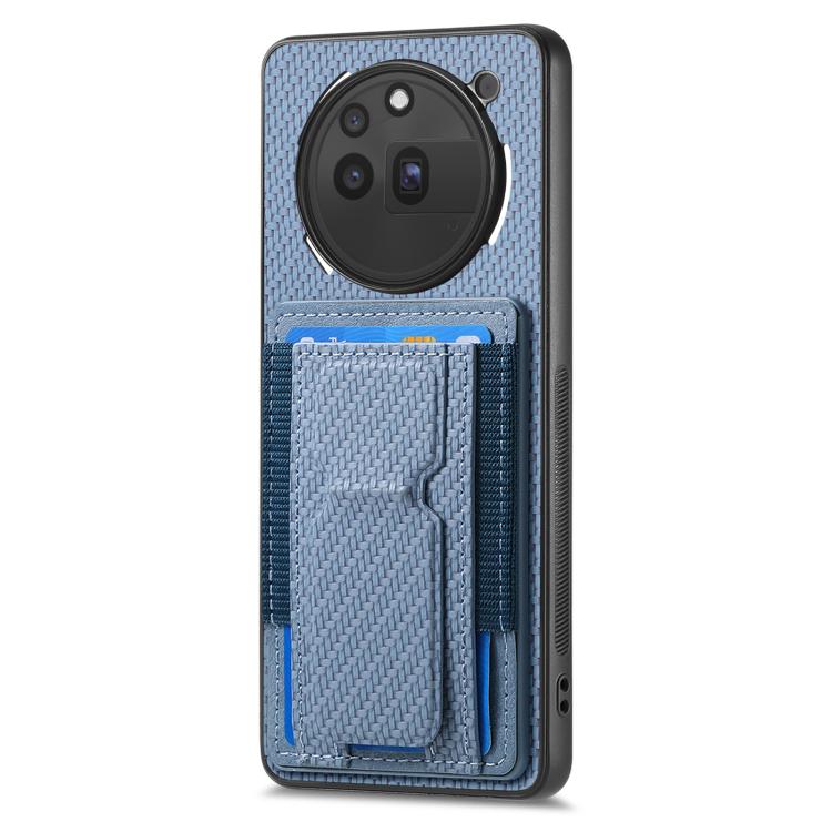 For Nothing Phone 3a Pro Carbon Fiber Fold Stand Elastic Card Bag Phone Case