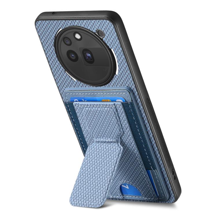 For Nothing Phone 3a Pro Carbon Fiber Fold Stand Elastic Card Bag Phone Case