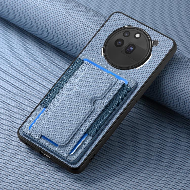 For Nothing Phone 3a Pro Carbon Fiber Fold Stand Elastic Card Bag Phone Case