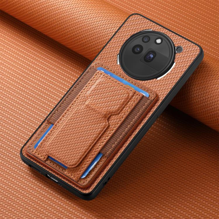 For Nothing Phone 3a Pro Carbon Fiber Fold Stand Elastic Card Bag Phone Case