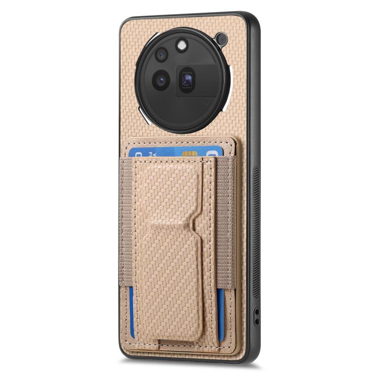 For Nothing Phone 3a Pro Carbon Fiber Fold Stand Elastic Card Bag Phone Case