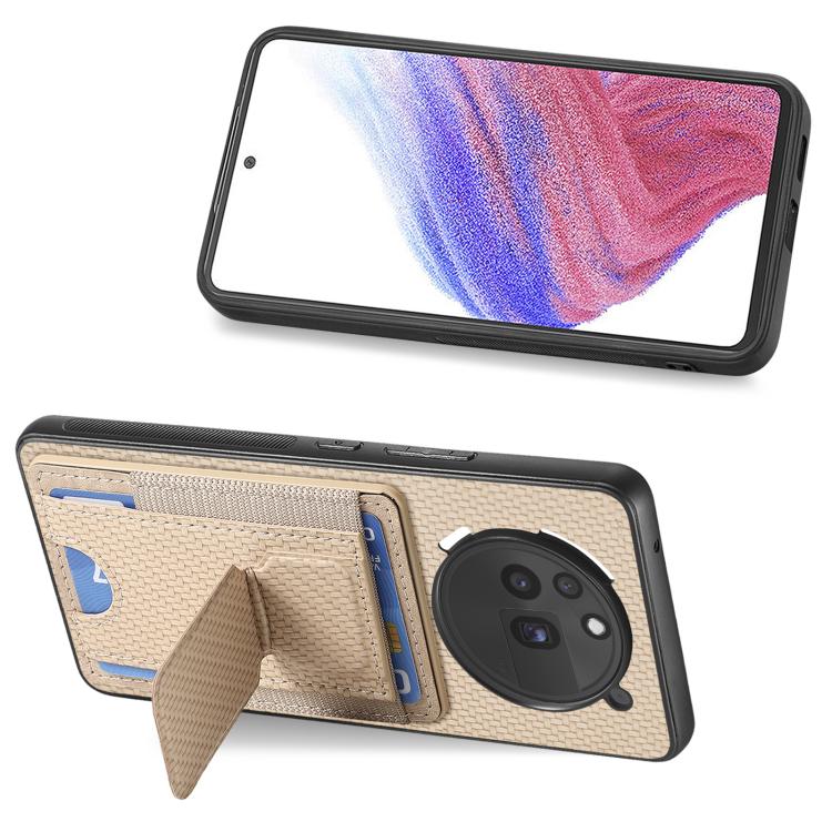 For Nothing Phone 3a Pro Carbon Fiber Fold Stand Elastic Card Bag Phone Case