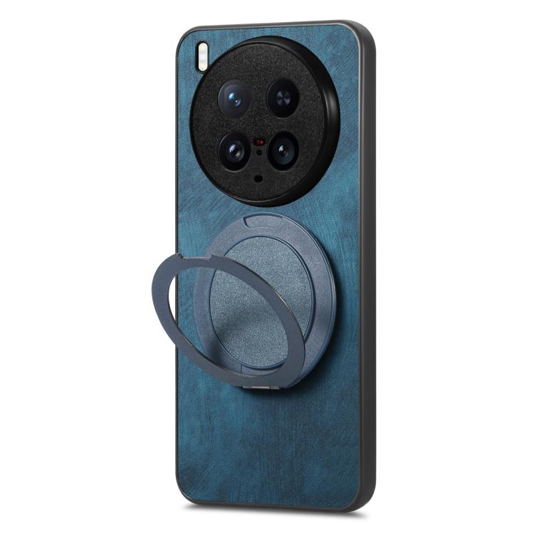 For vivo X200 Ultra Retro Leather Rotation Round Holder Phone Case