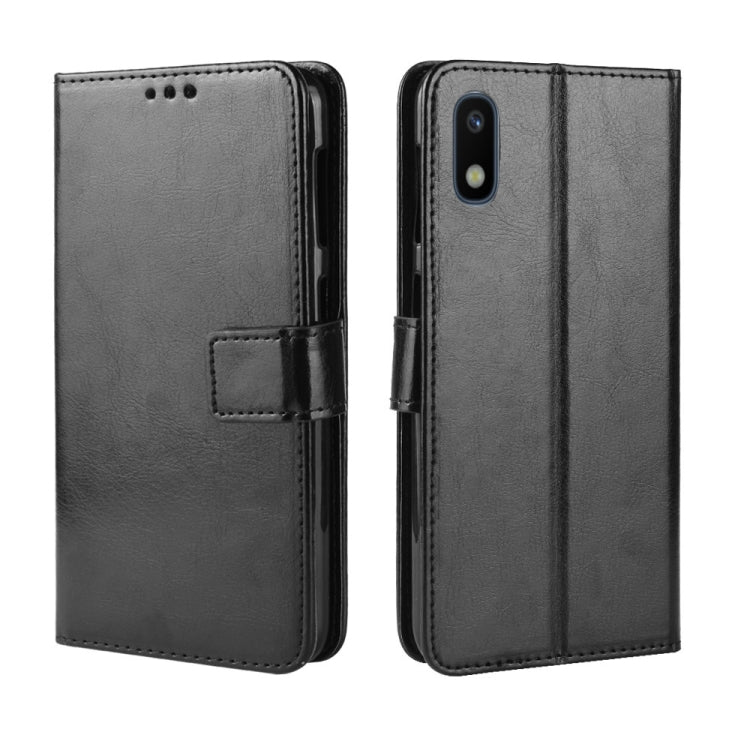 Retro Crazy Horse Texture Horizontal Flip Leather Case for Galaxy A10e , with Holder & Card Slots & Photo Frame