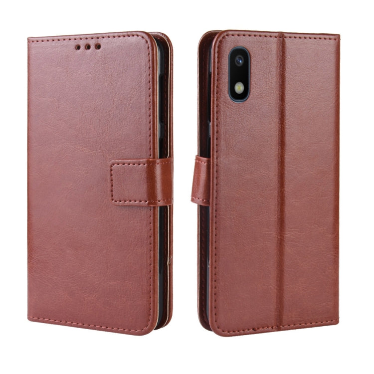 Retro Crazy Horse Texture Horizontal Flip Leather Case for Galaxy A10e , with Holder & Card Slots & Photo Frame