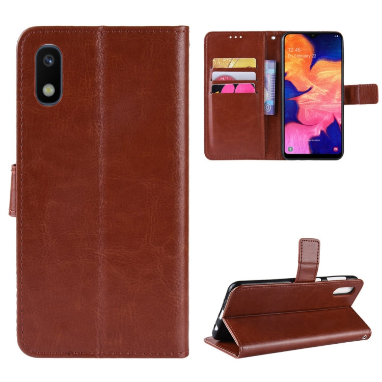 Retro Crazy Horse Texture Horizontal Flip Leather Case for Galaxy A10e , with Holder & Card Slots & Photo Frame