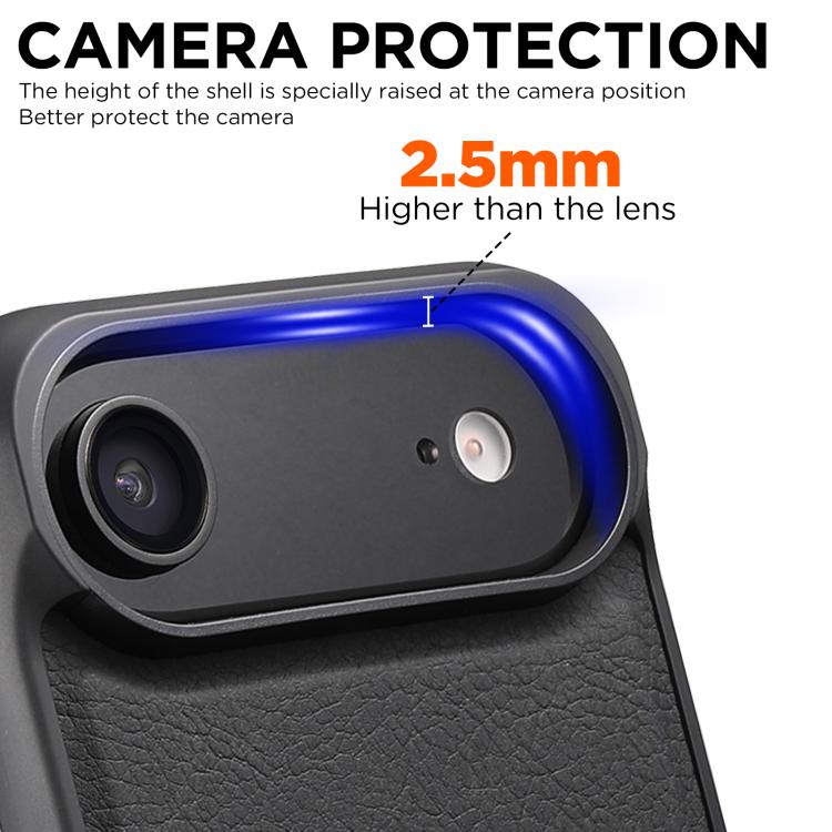 For iPhone Air Suteni G5 Litchi Leather Magnetic MagSafe Phone Case