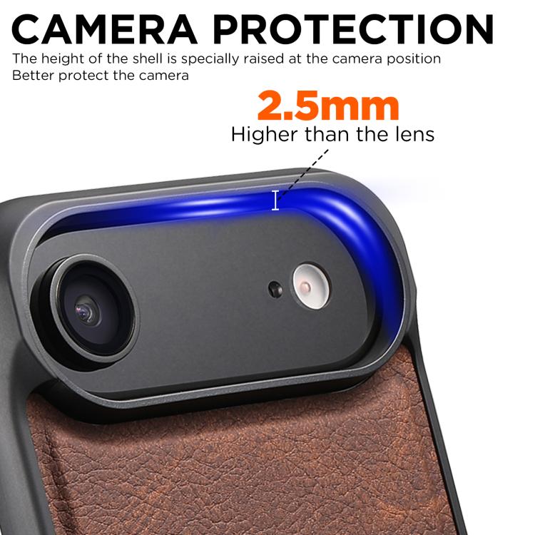 For iPhone Air Suteni G5 Litchi Leather Magnetic MagSafe Phone Case