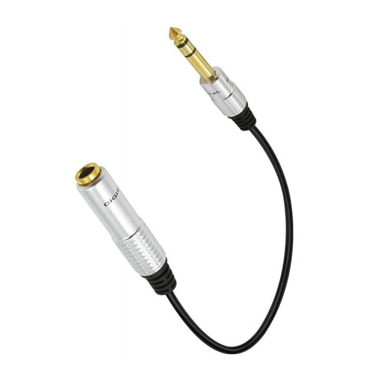 JUNSUNMAY 6.35mm 1/4 inch Male to Female Stereo Headphone Guitar Extension Cable Cord, Length:0.3m