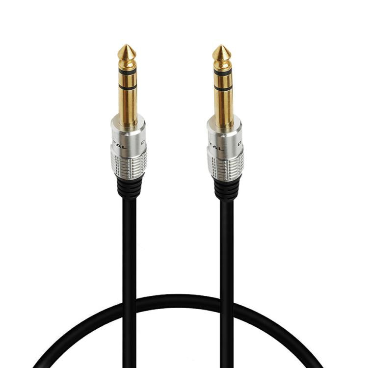JUNSUNMAY 6.35mm 1/4 inch Male to Male Stereo Headphone Guitar Extension Cable Cord, Length:0.3m