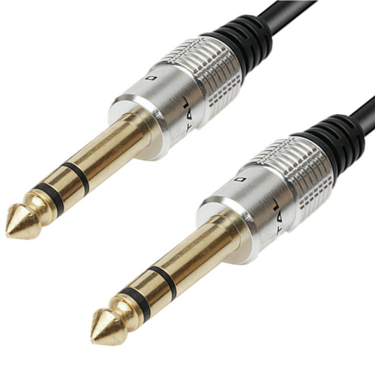 JUNSUNMAY 6.35mm 1/4 inch Male to Male Stereo Headphone Guitar Extension Cable Cord, Length:3m