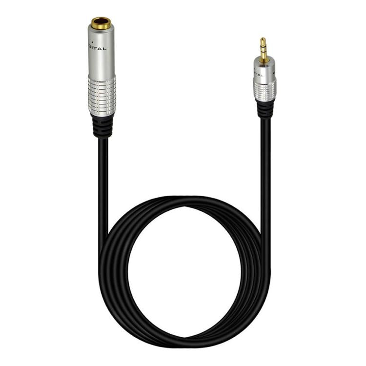 JUNSUNMAY 6.35mm Female to 3.5mm TRS Male Stereo Audio Cable Guitar Cord, Length:1.8m