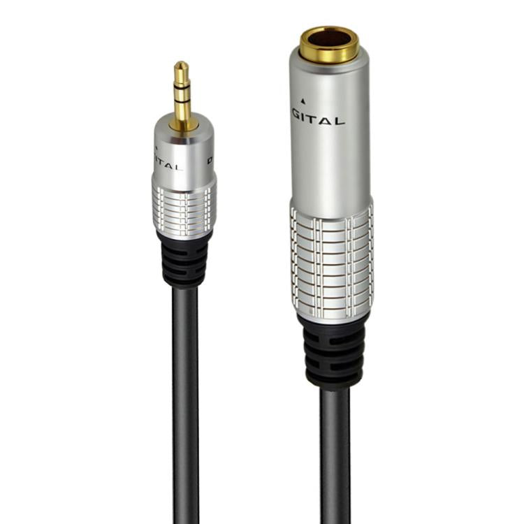 JUNSUNMAY 6.35mm Female to 3.5mm TRS Male Stereo Audio Cable Guitar Cord, Length:1.8m