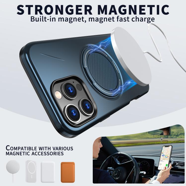 For iPhone 16 Pro Max Kalebol Magnetic MagSafe Rotation Holder PC Phone Case