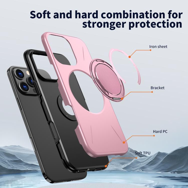 For iPhone 16 Pro Max Kalebol Magnetic MagSafe Rotation Holder PC Phone Case