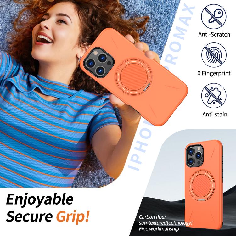 For iPhone 16 Pro Kalebol Magnetic MagSafe Rotation Holder PC Phone Case