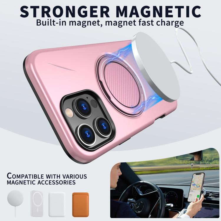 For iPhone 16 Pro Kalebol Magnetic MagSafe Rotation Holder PC Phone Case