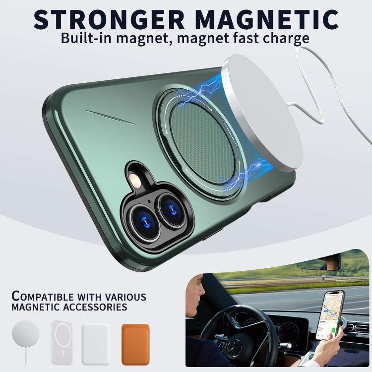 For iPhone 16 Kalebol Magnetic MagSafe Rotation Holder PC Phone Case