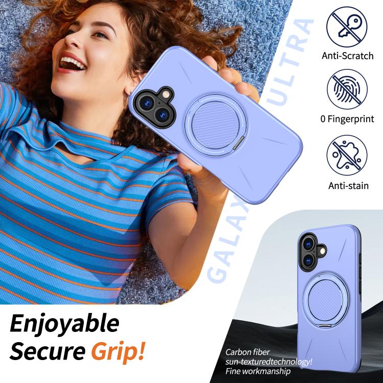 For iPhone 16 Kalebol Magnetic MagSafe Rotation Holder PC Phone Case