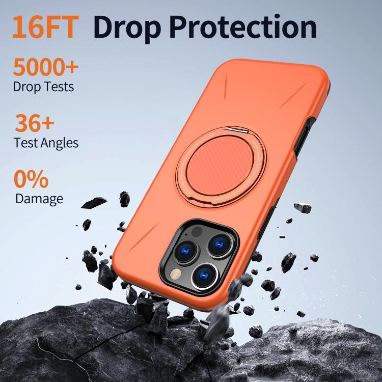For iPhone 15 Pro Max Kalebol Magnetic MagSafe Rotation Holder PC Phone Case