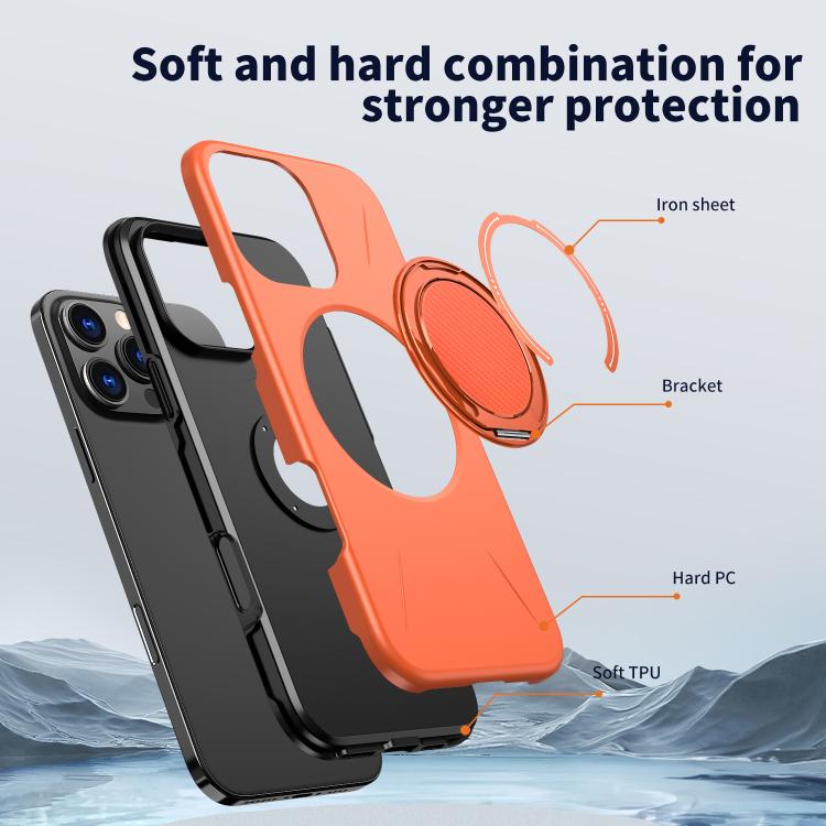 For iPhone 15 Pro Max Kalebol Magnetic MagSafe Rotation Holder PC Phone Case