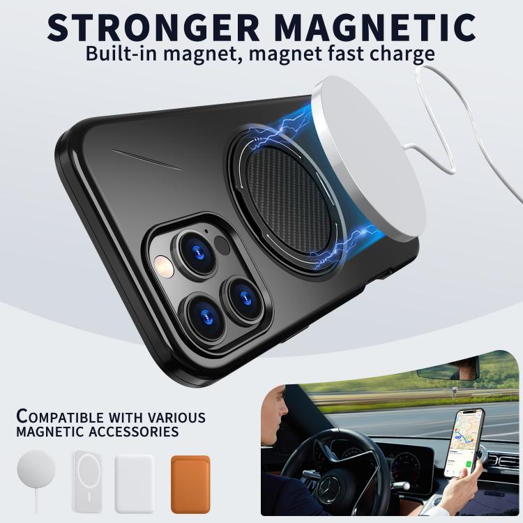 For iPhone 15 Pro Kalebol Magnetic MagSafe Rotation Holder PC Phone Case