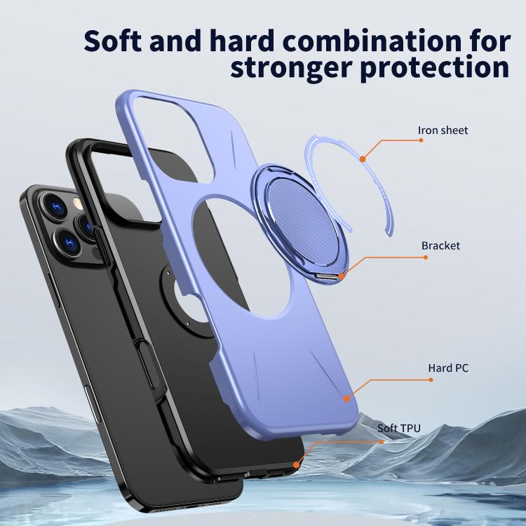 For iPhone 15 Pro Kalebol Magnetic MagSafe Rotation Holder PC Phone Case