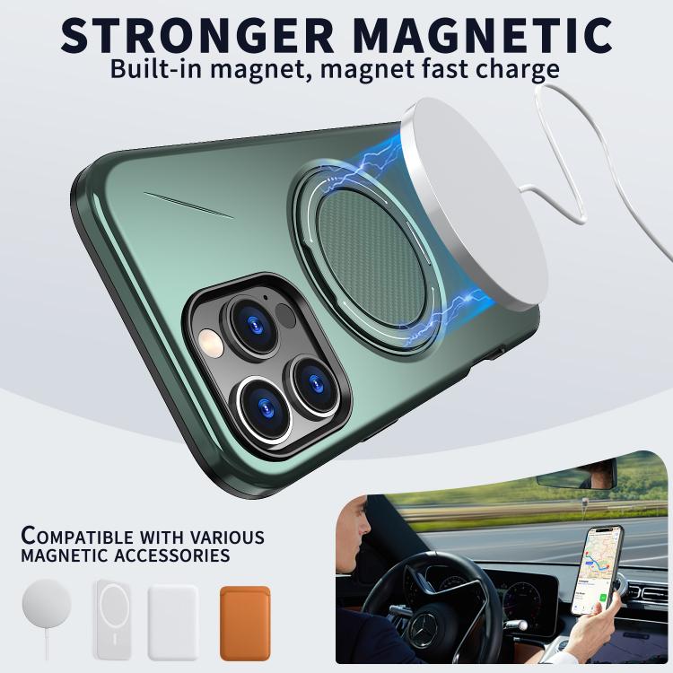 For iPhone 14 Pro Kalebol Magnetic MagSafe Rotation Holder PC Phone Case