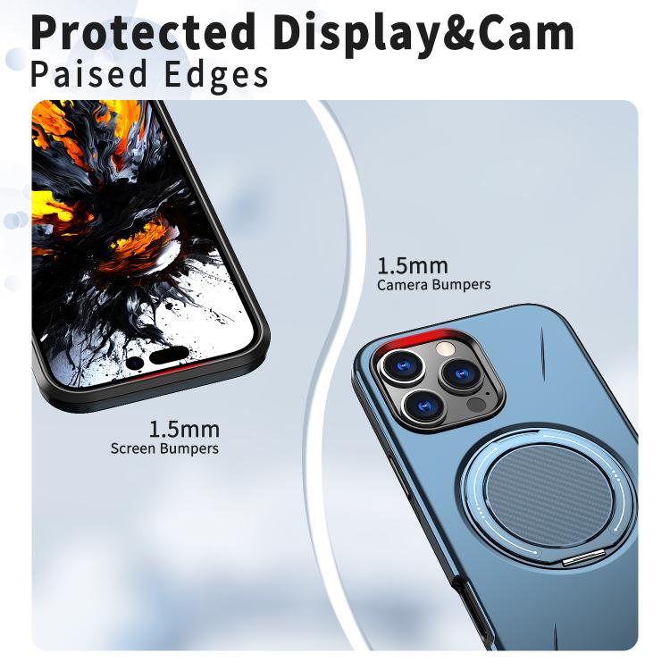 For iPhone 14 Pro Kalebol Magnetic MagSafe Rotation Holder PC Phone Case