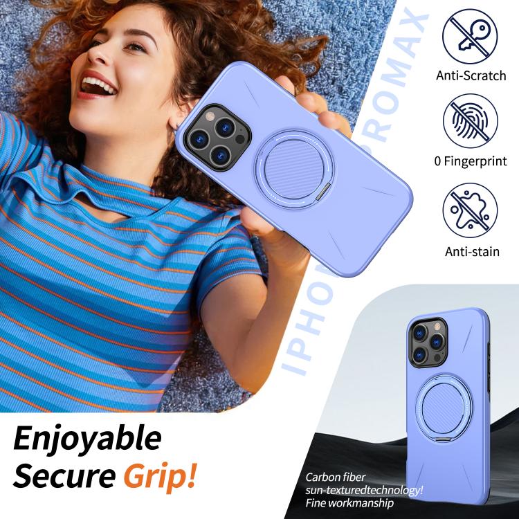 For iPhone 14 Pro Kalebol Magnetic MagSafe Rotation Holder PC Phone Case