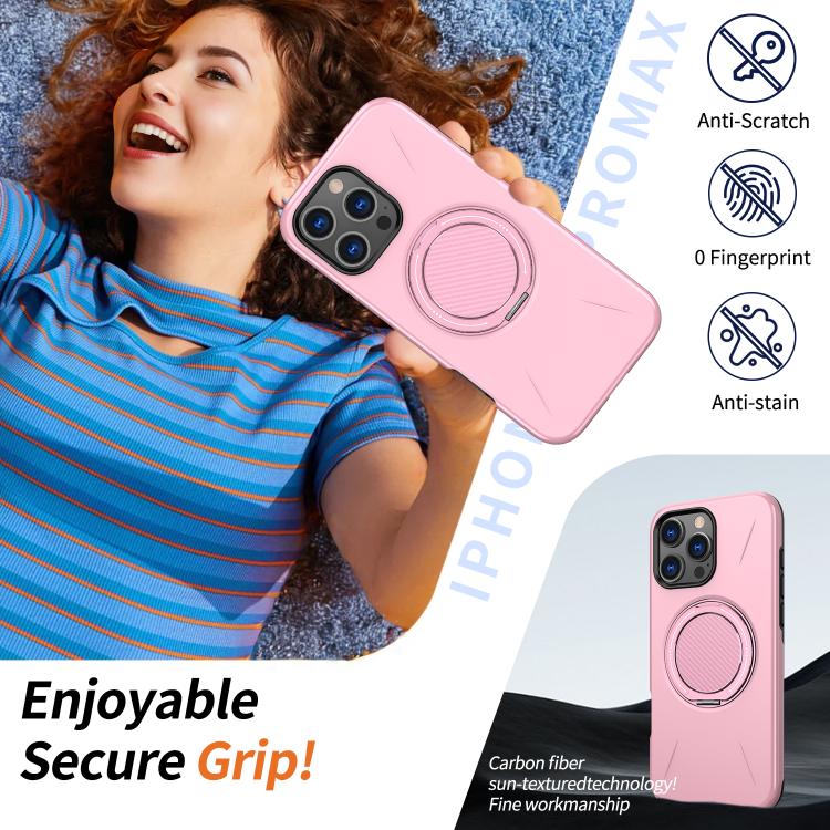 For iPhone 14 Pro Max Kalebol Magnetic MagSafe Rotation Holder PC Phone Case