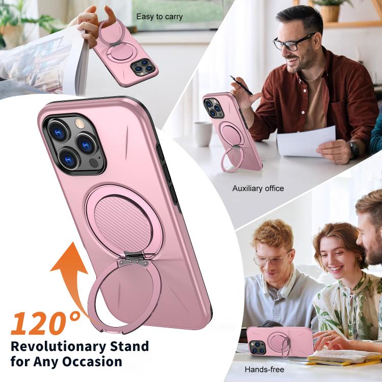 For iPhone 14 Pro Max Kalebol Magnetic MagSafe Rotation Holder PC Phone Case